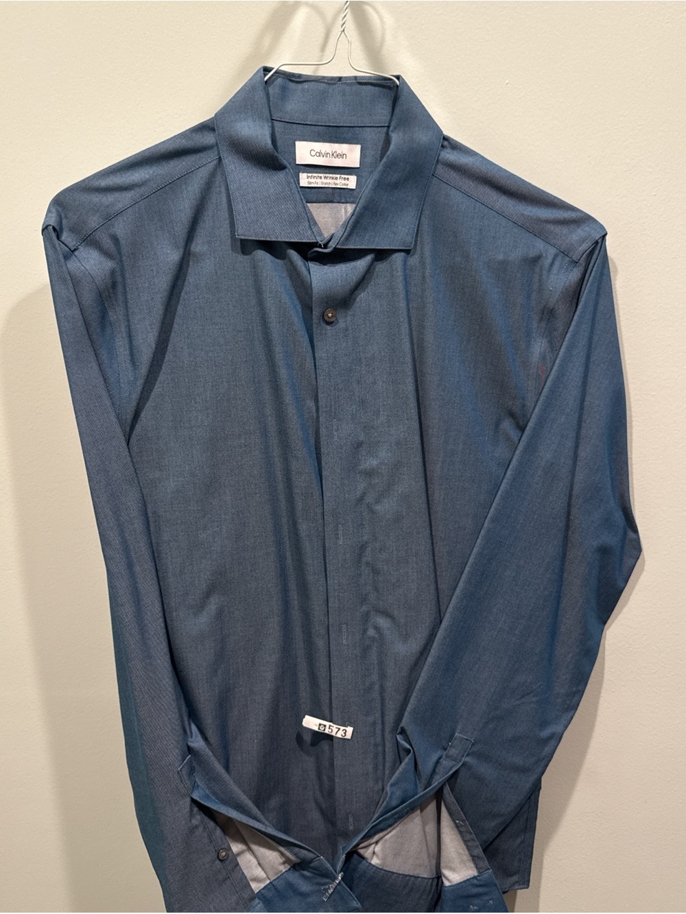 Calvin Klein infinite wrinkle free Slim fit stretch flex collar dress shirt